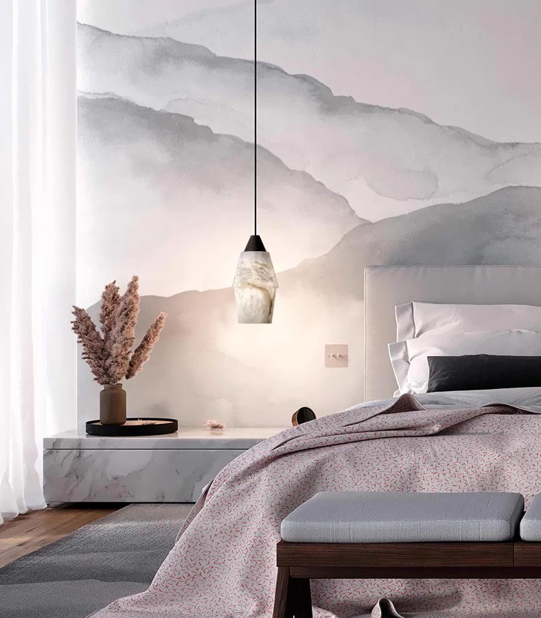 Ako Brass Marble Pendant Light