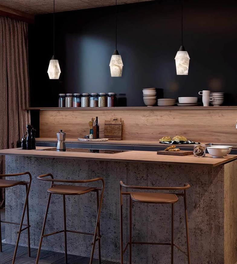 Ako Brass Marble Pendant Light