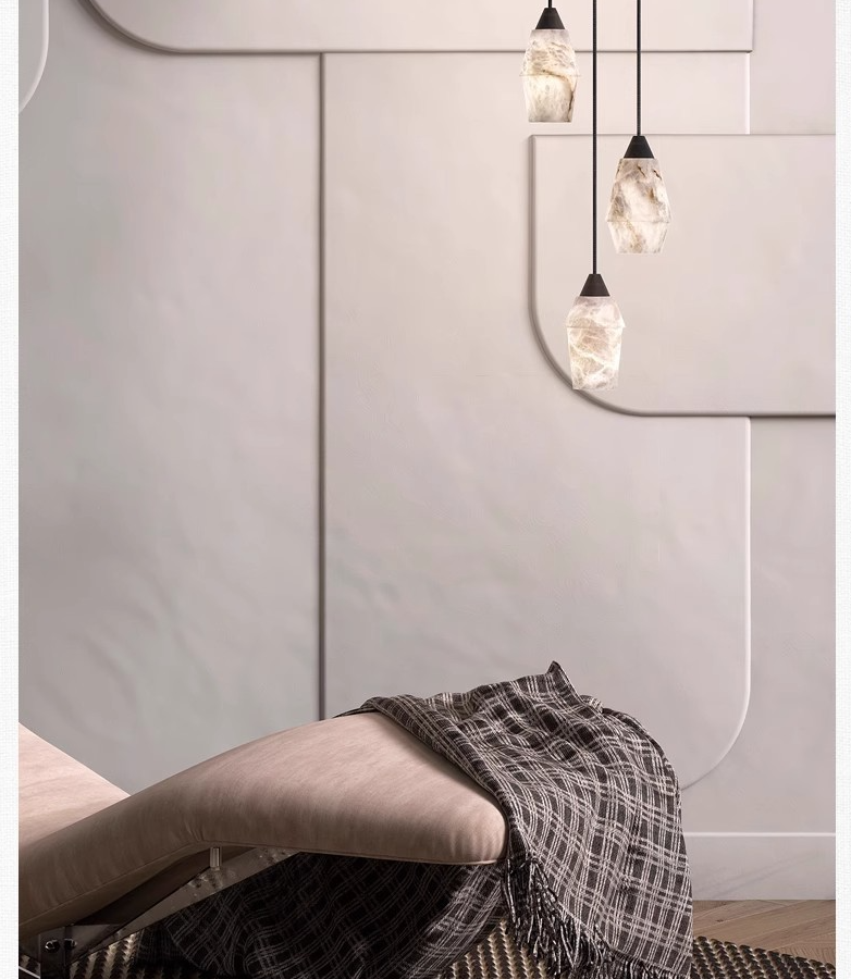 Ako Brass Marble Pendant Light
