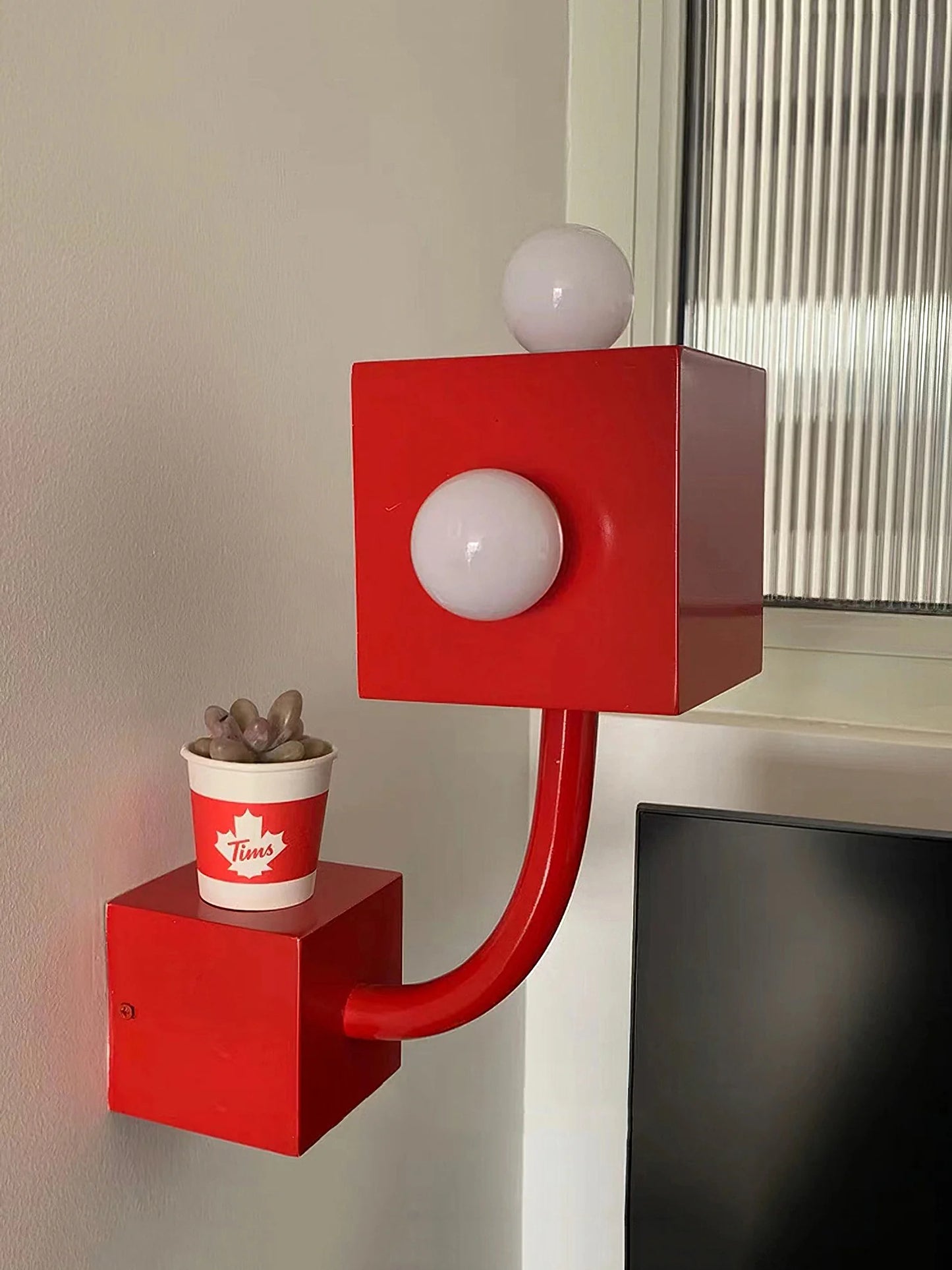 Red Block Wall Lamp