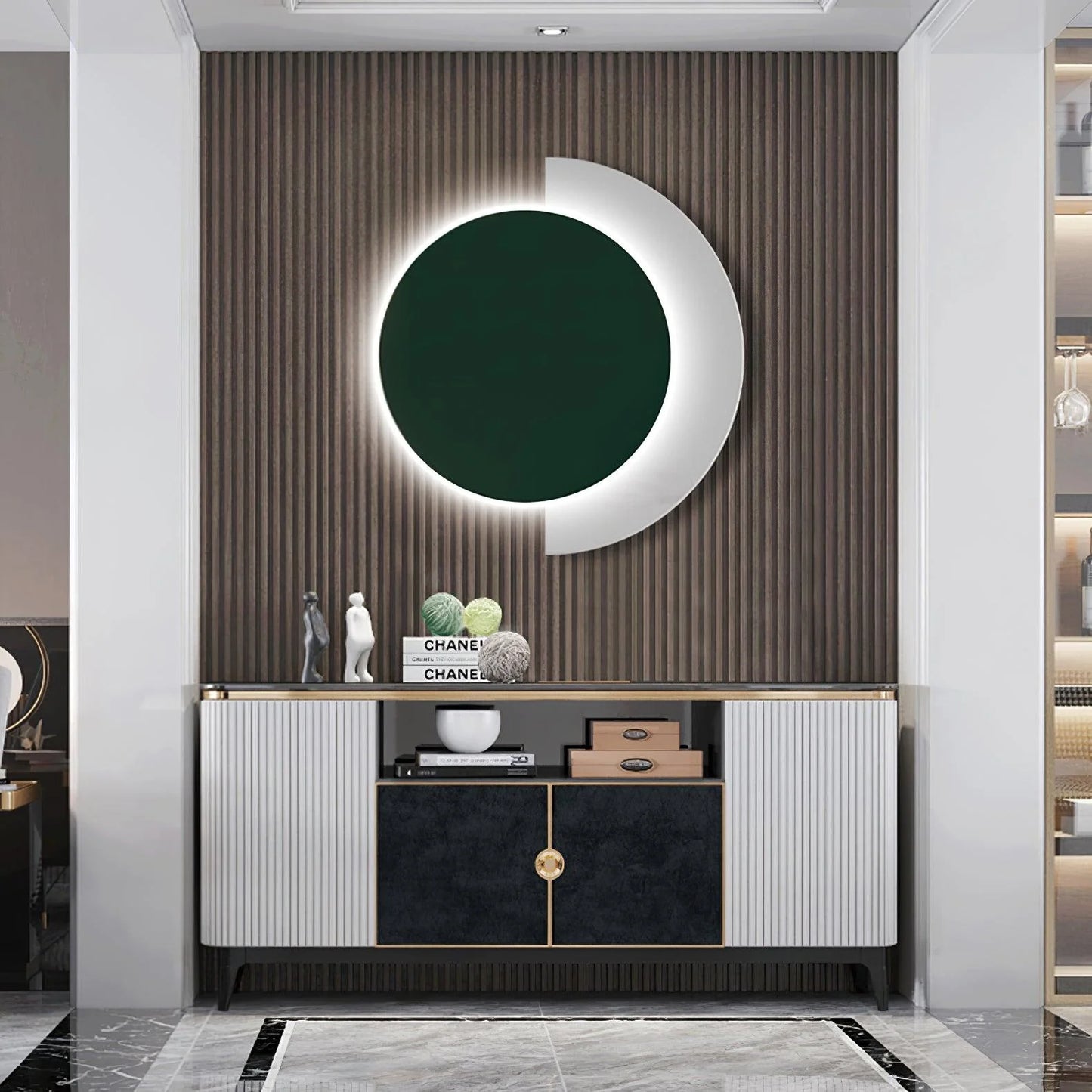 Round Abstract Moon Wall Lamp