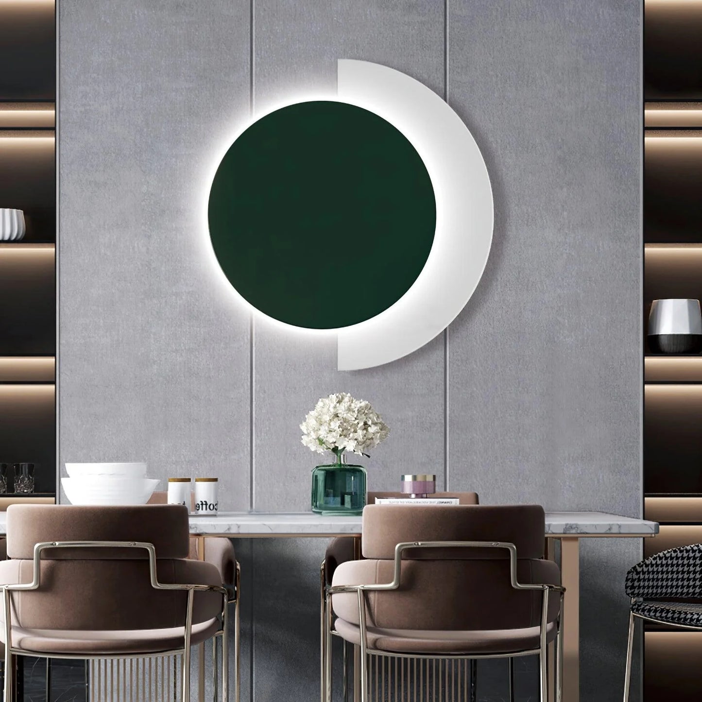 Round Abstract Moon Wall Lamp