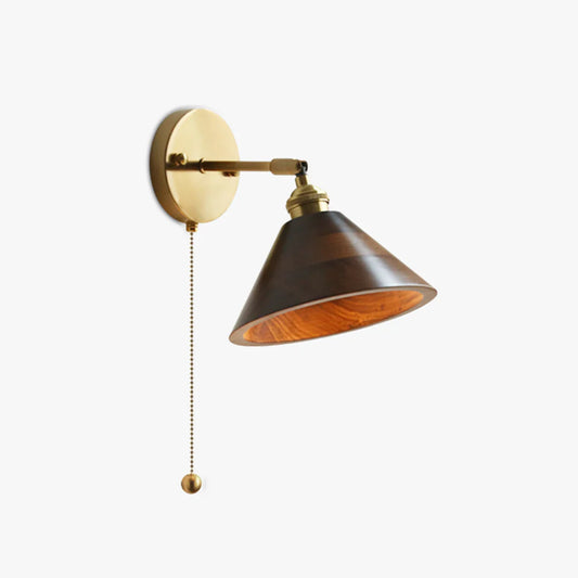 LI Black Walnut Wall Lamp