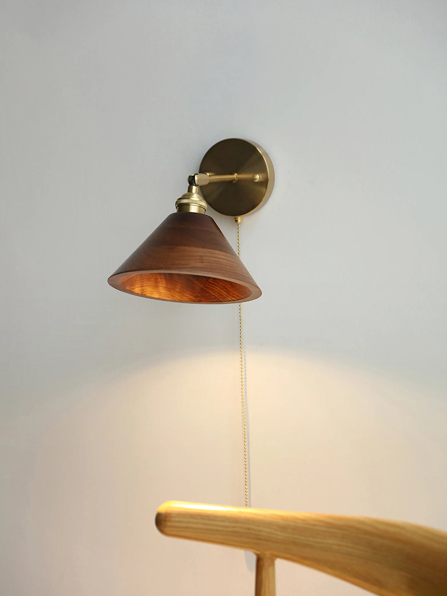 LI Black Walnut Wall Lamp