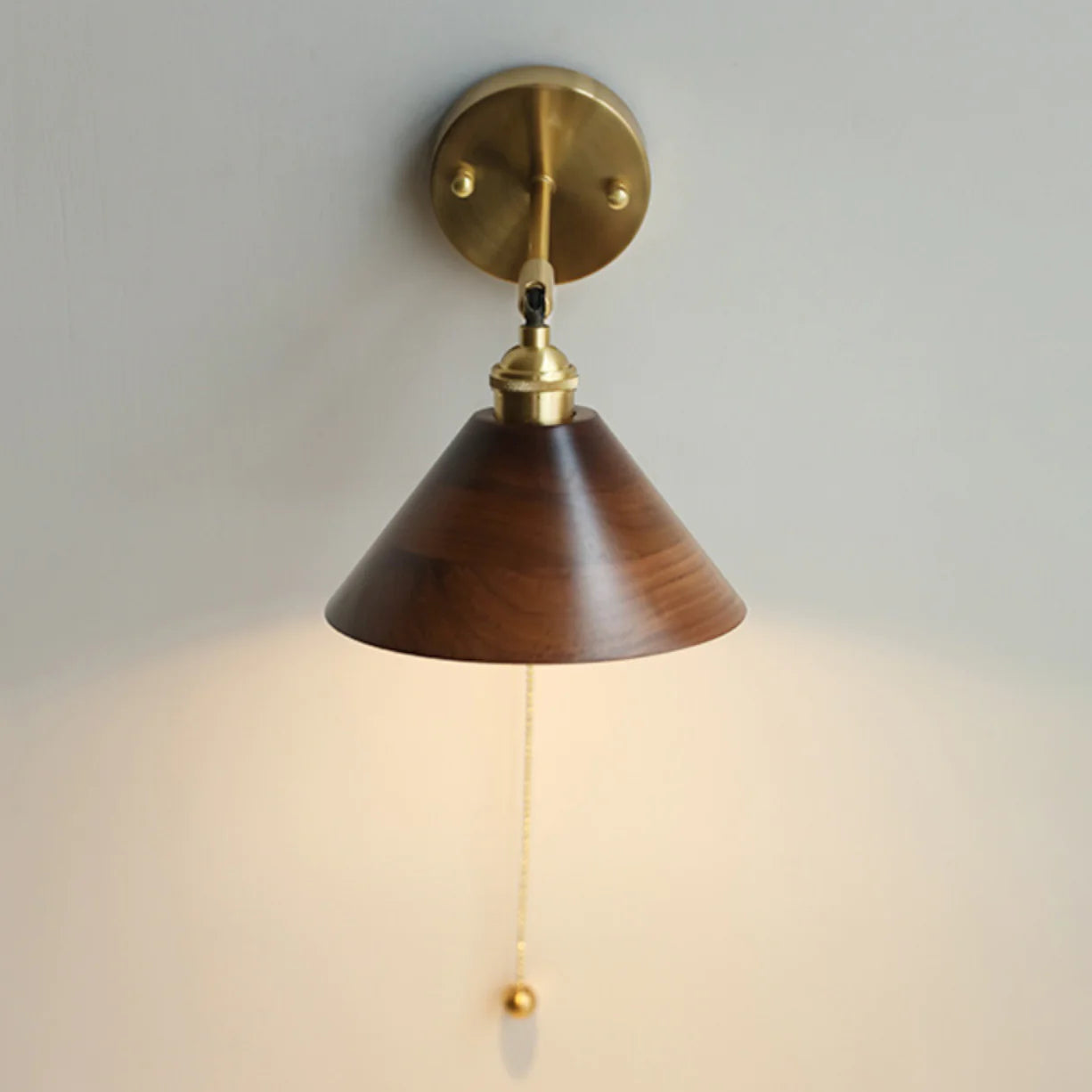 LI Black Walnut Wall Lamp