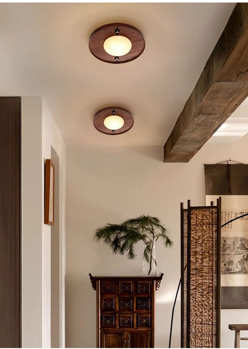 Alabaster Marble Walnut Wall Sconce