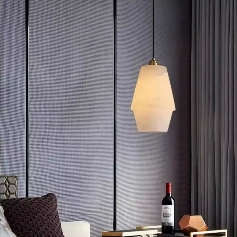 Ako Brass Marble Pendant Light