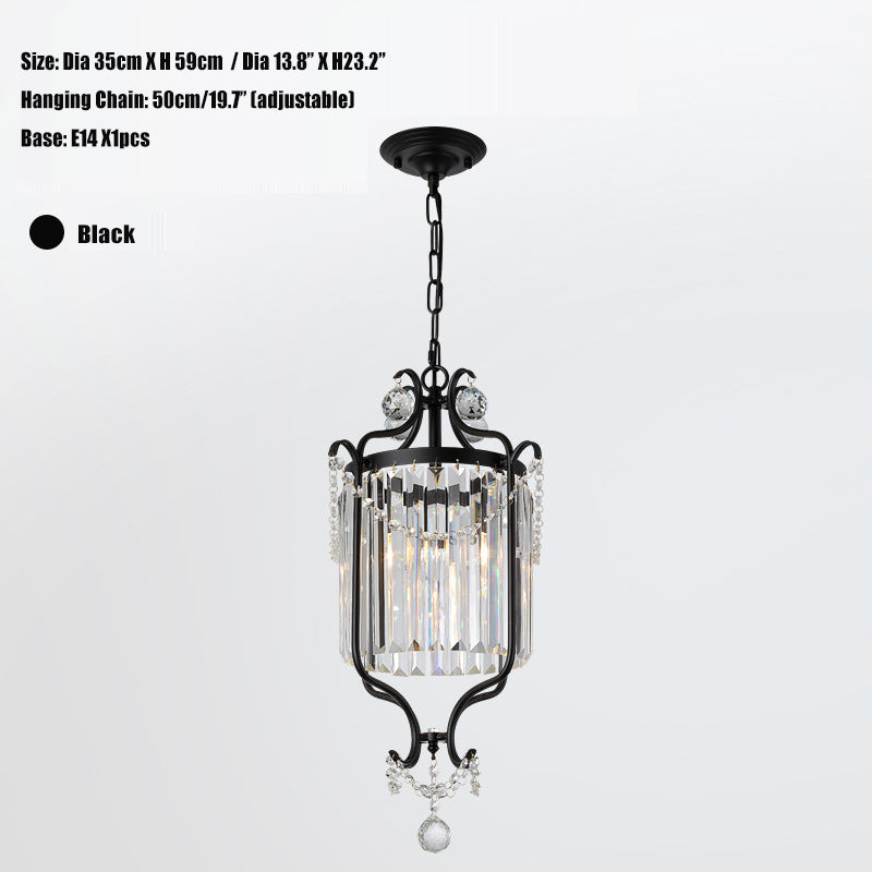 Modernism Cage Hanging Ceiling Lamp with Crystal Shade