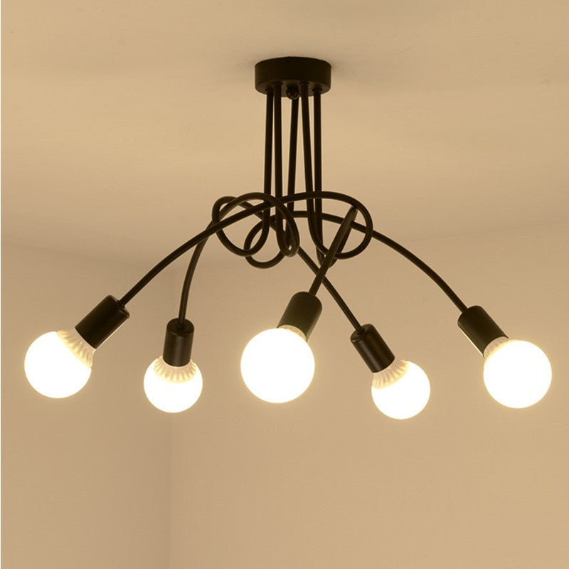 Wrought Iron Elbow Chandelier