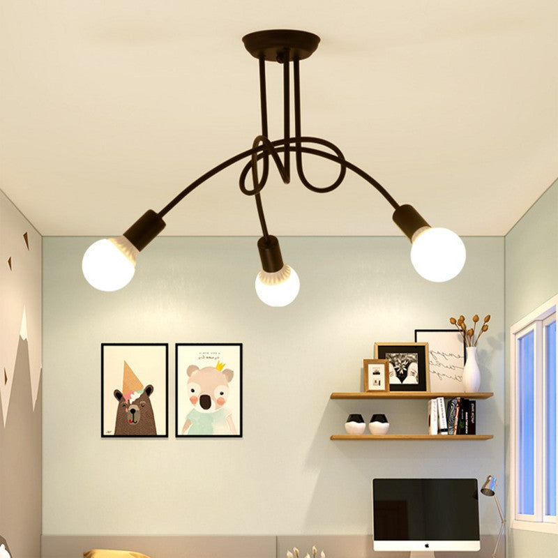 Wrought Iron Elbow Chandelier
