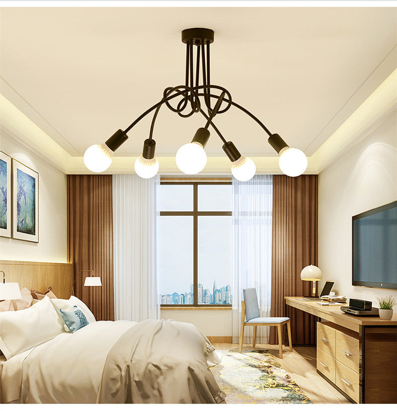Wrought Iron Elbow Chandelier