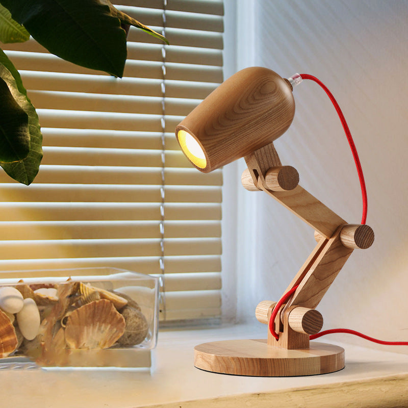 Adjustable Wooden Table Lamp
