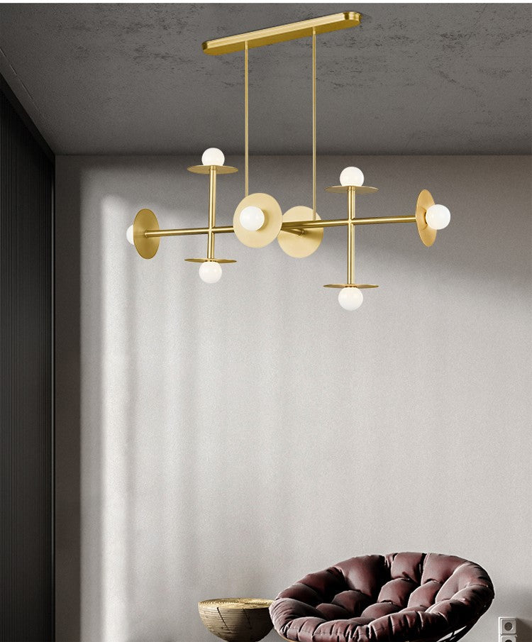 Nordic 8-Light Linear Chandelier Light