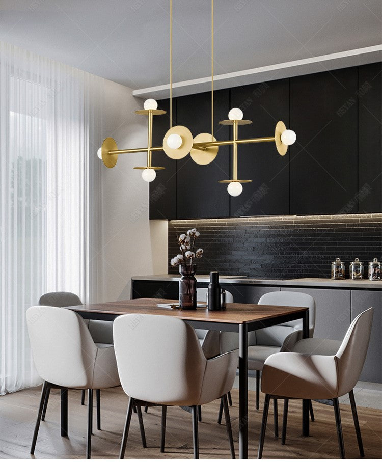 Nordic 8-Light Linear Chandelier Light