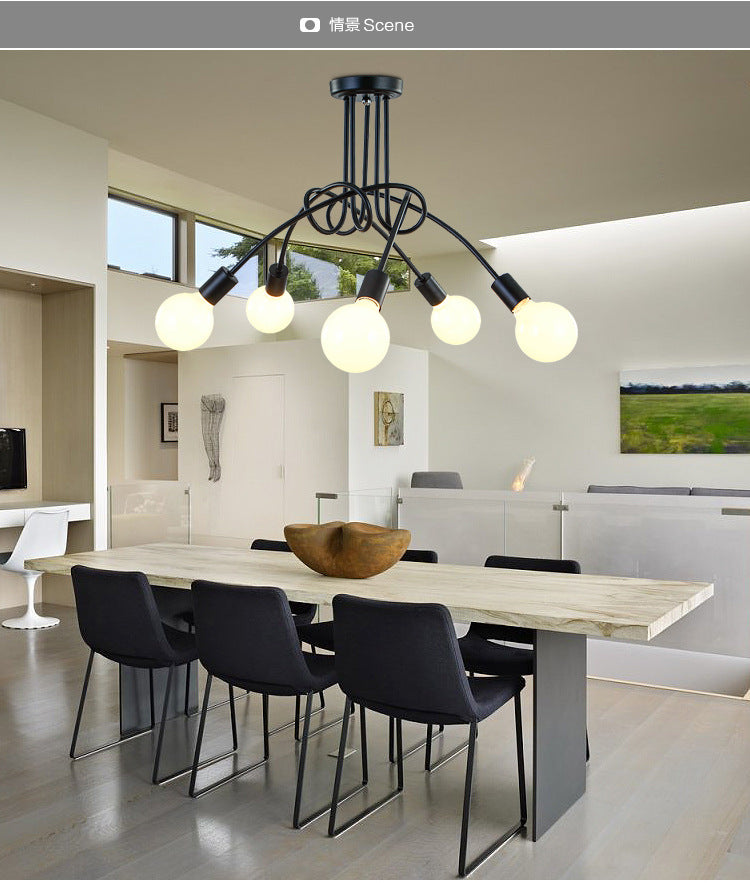 Wrought Iron Elbow Chandelier
