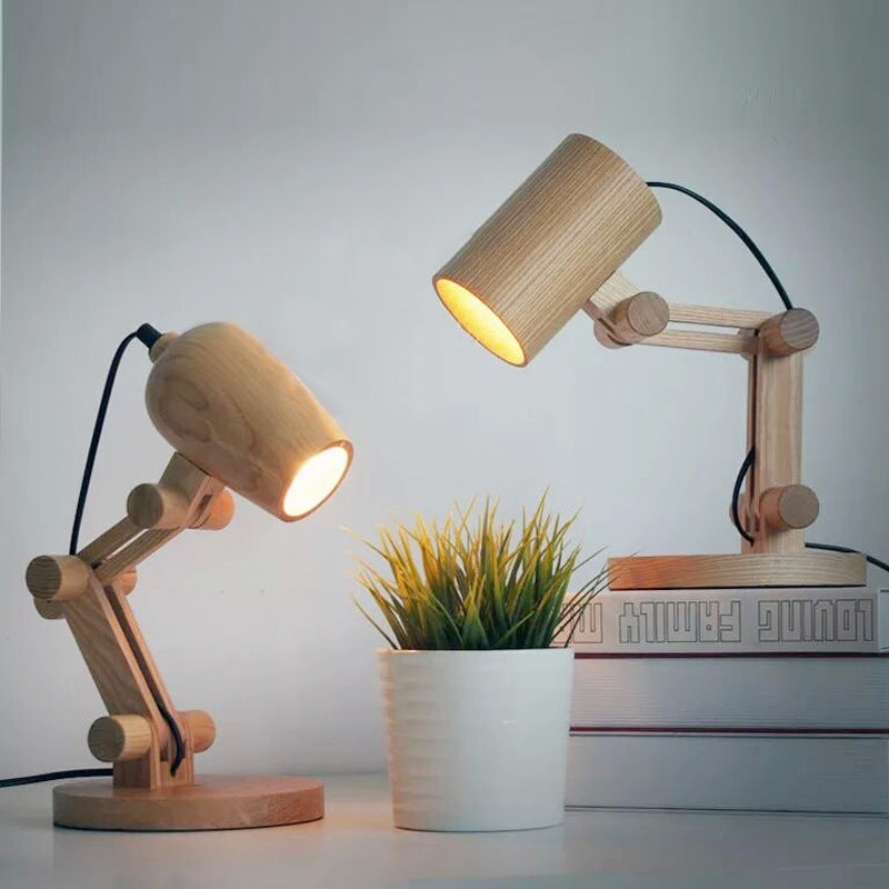 Adjustable Wooden Table Lamp