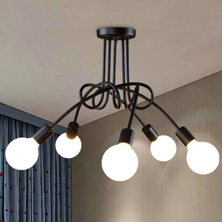 Wrought Iron Elbow Chandelier