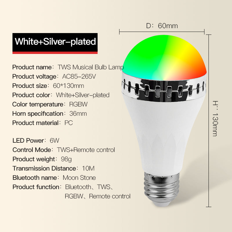 Couplet Remote Control Bluetooth Music RGBW LED Bulb