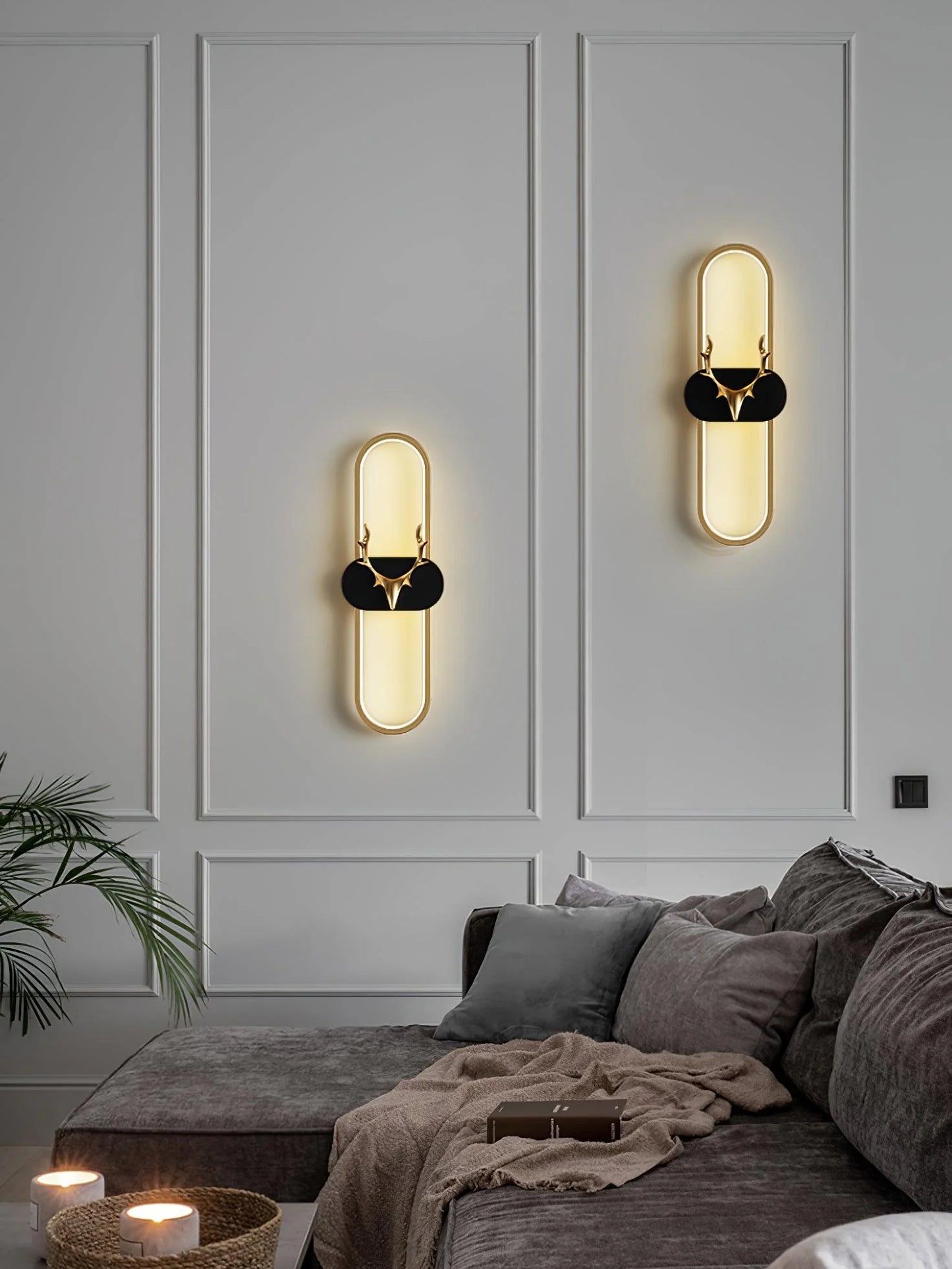 Gold Antler Wall Lamp