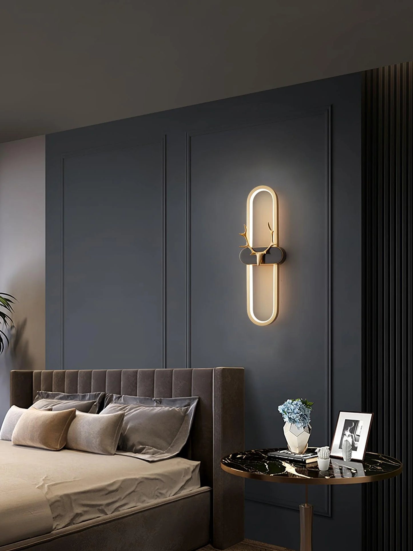 Gold Antler Wall Lamp