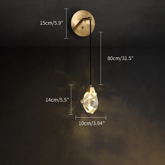 Crystal Brass Pendant Light | LED Wall Lamp