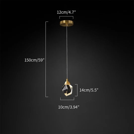 Crystal Brass Pendant Light | LED Wall Lamp