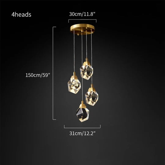 Crystal Brass Pendant Light | LED Wall Lamp