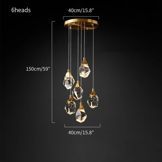 Crystal Brass Pendant Light | LED Wall Lamp