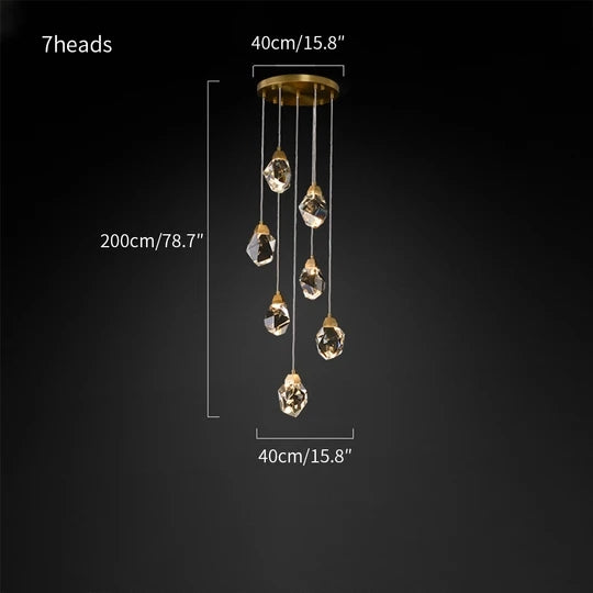 Crystal Brass Pendant Light | LED Wall Lamp