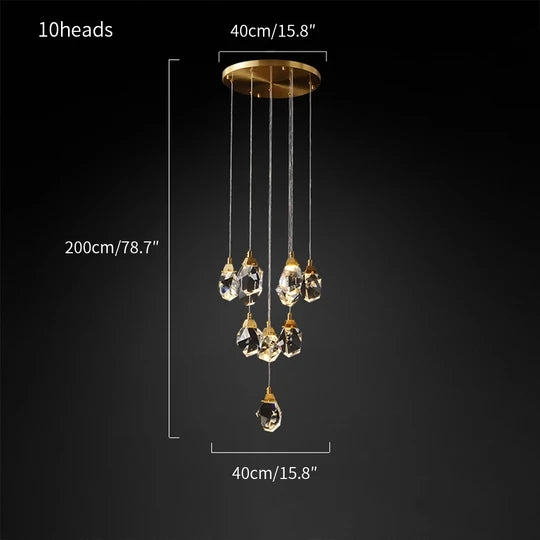 Crystal Brass Pendant Light | LED Wall Lamp