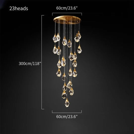 Crystal Brass Pendant Light | LED Wall Lamp