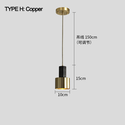 Brass Cylinder Pendant Light