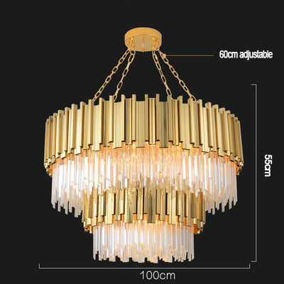Empire Chandelier 2 overlapping Crystal Lamp