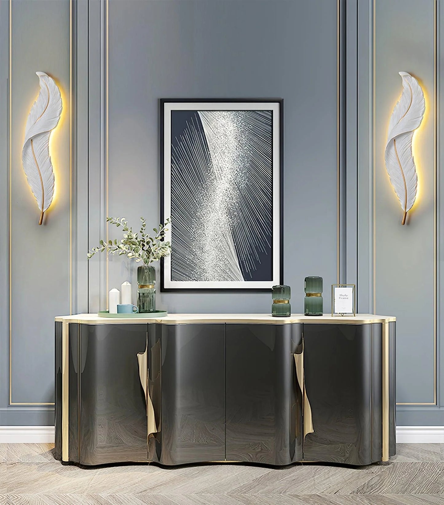 Light Luxury Feather Wall Lamp
