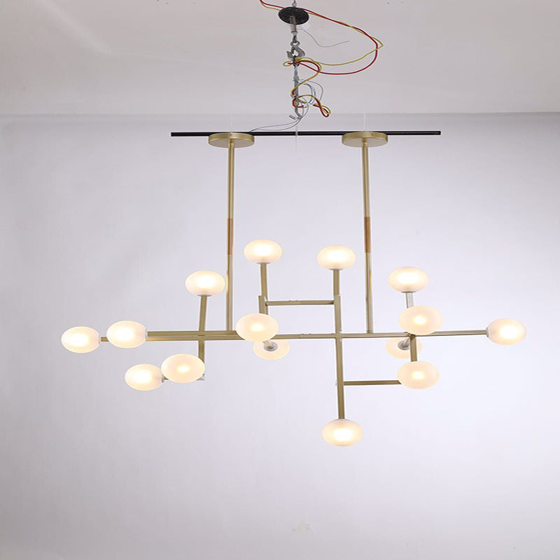 Wrought Iron Glass Ball Black Chandelier