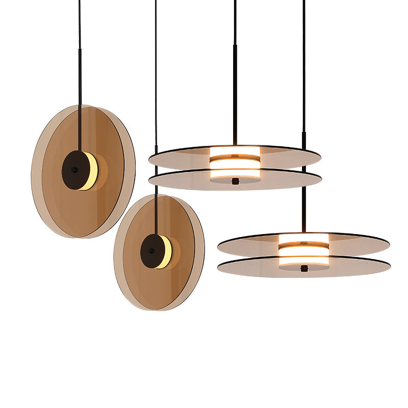 Tea Colored LED Glass Pendant Light