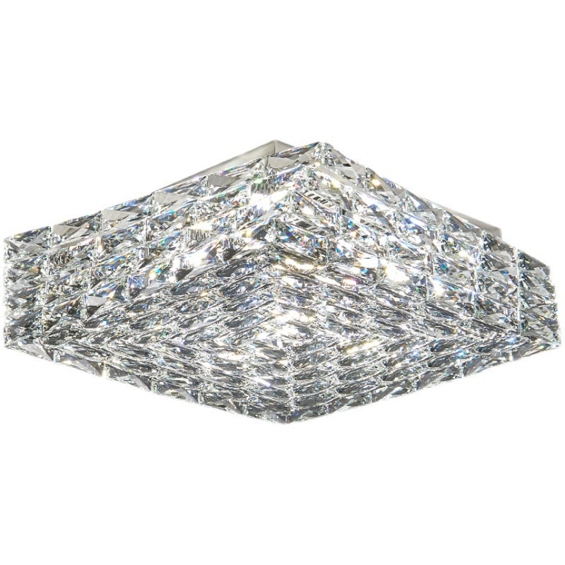 Square Crystal Icy Ceiling Flushmount