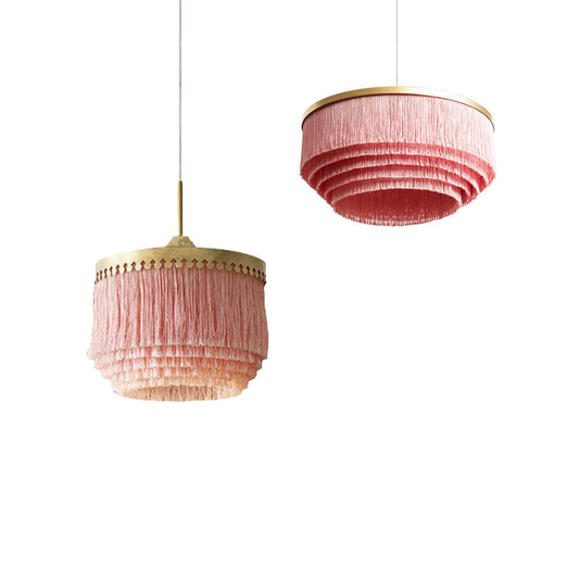 Modern Tassel Drum Chandelier Pendant Light