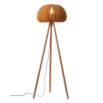 Tripod Wooden Floor Lamp