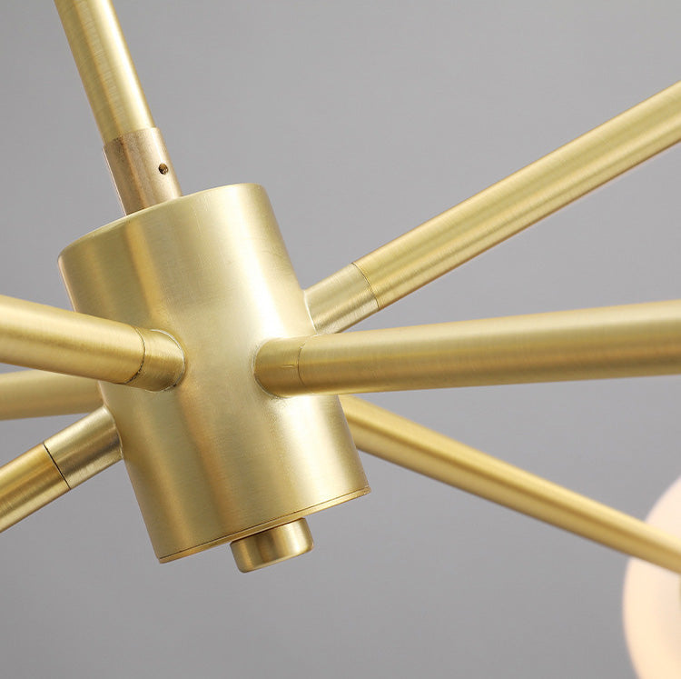 6-Light Notch Branches Glass Chandelier