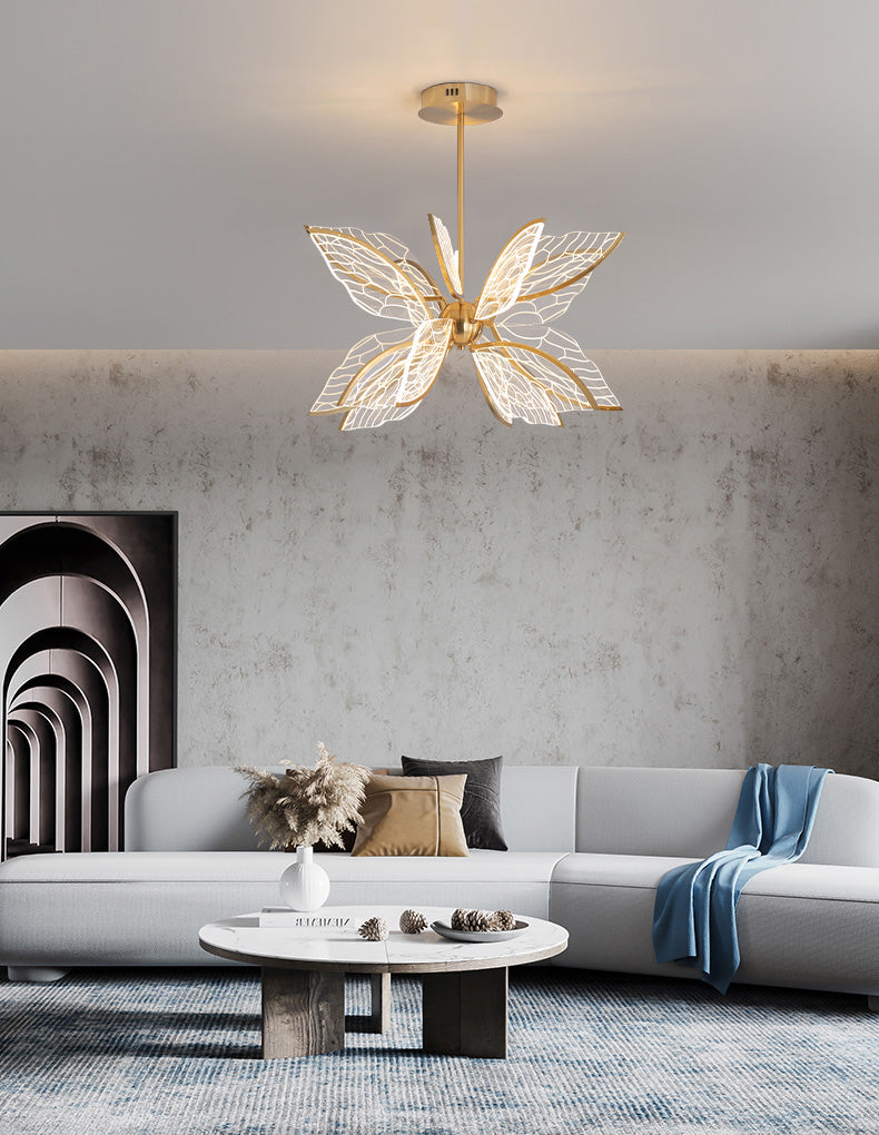 Modern Butterfly LED Chandelier with Acrylics