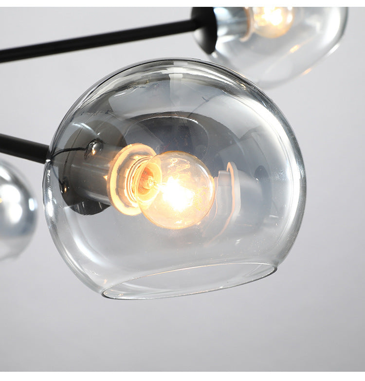 6-Light Notch Branches Glass Chandelier