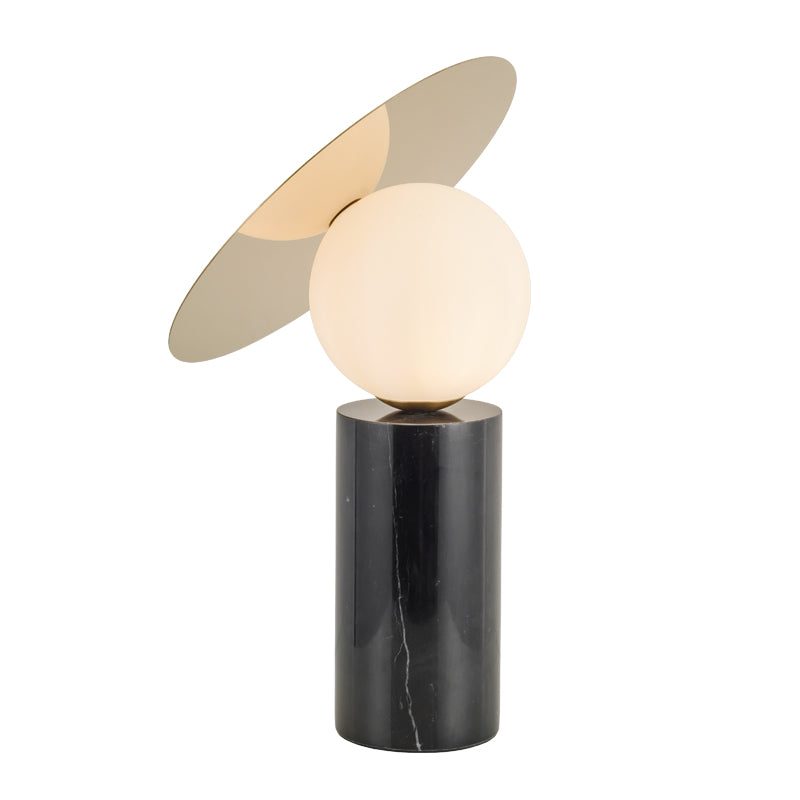 Bola Disc Table Lamp in Marquina Marble