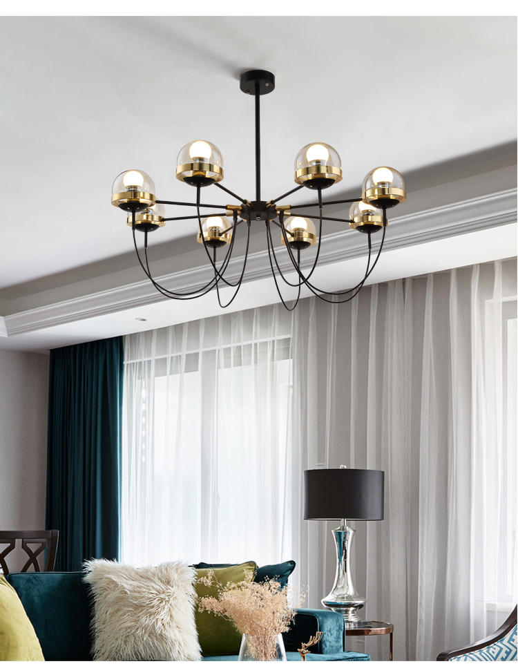 Dexter Glass Orb Antique Chandelier