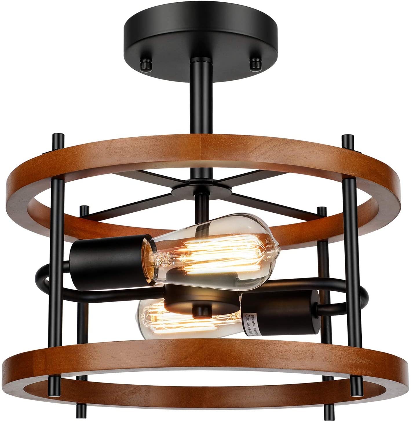 Rustic Vintage Wood Ceiling Light