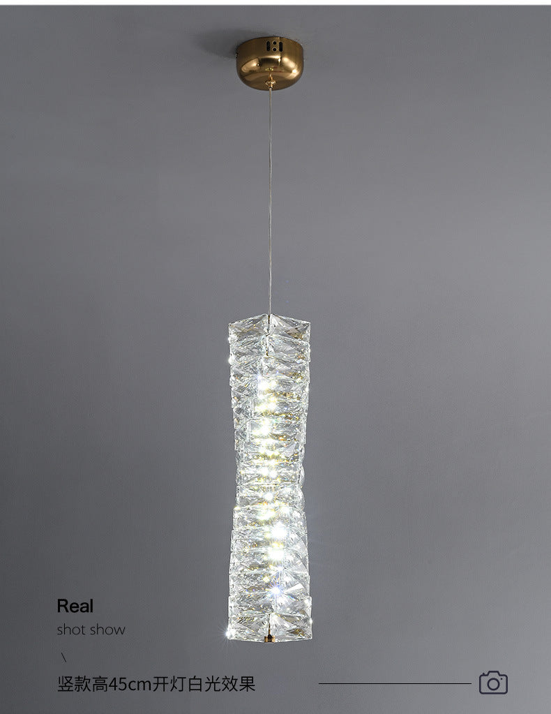 Spiral Crystal  Cylinder Pendant Lamp