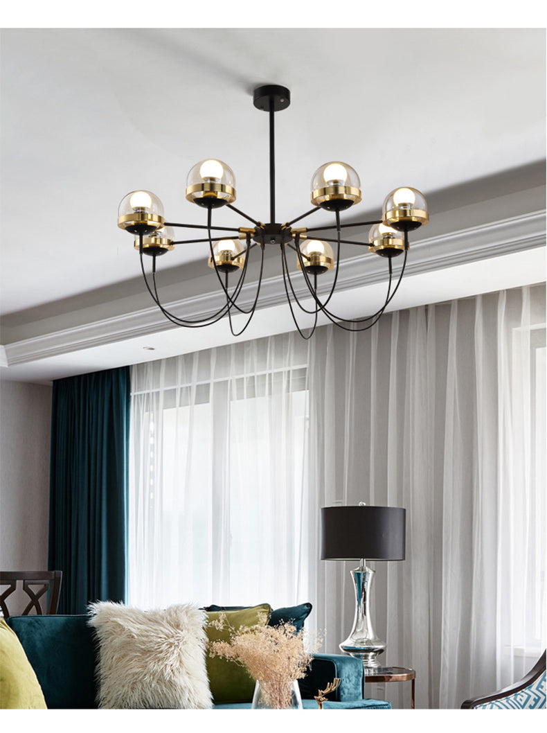 Dexter Glass Orb Antique Chandelier