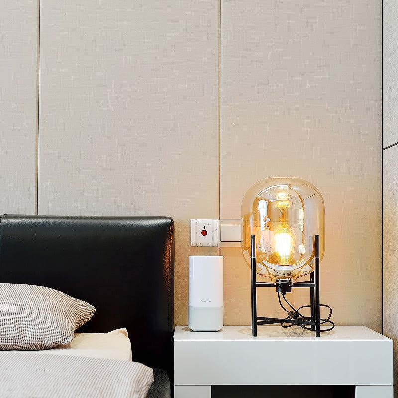 Modern Glass Lantern Standing Table Lamp & Floor Lamp