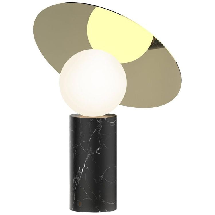 Bola Disc Table Lamp in Marquina Marble
