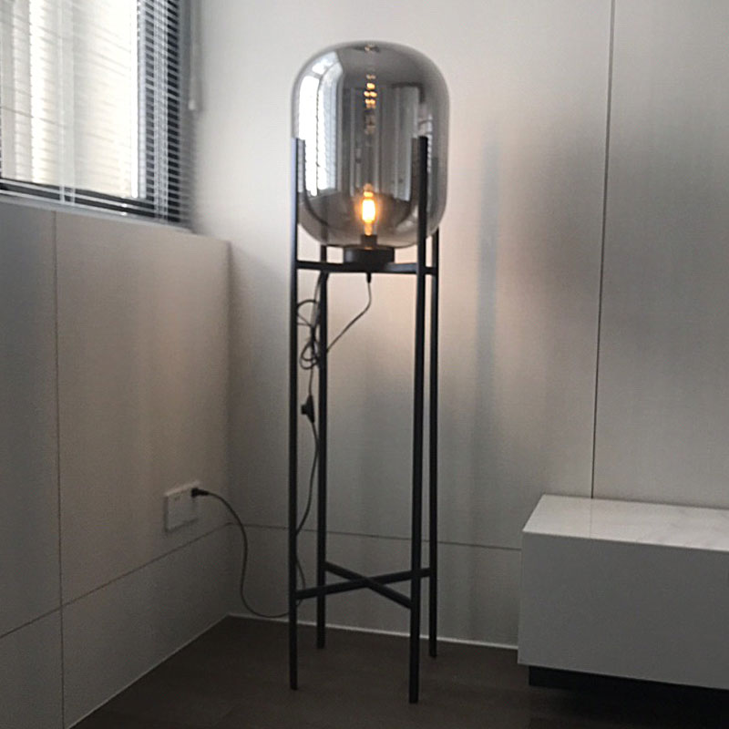 Modern Glass Lantern Standing Table Lamp & Floor Lamp